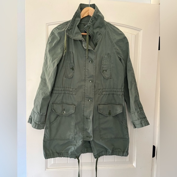 GAP Olive Green Cotton Long Utility Parka - Picture 2 of 9